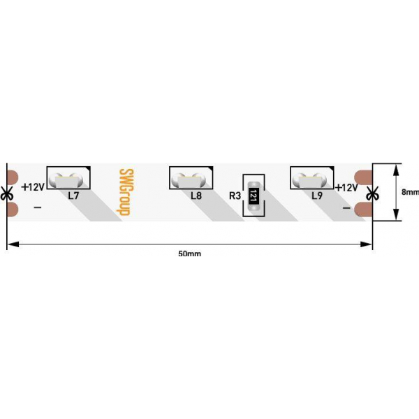 Светодиодная лента SWG 4,8W/m 60LED/m 315SMD теплый белый 5M 002201