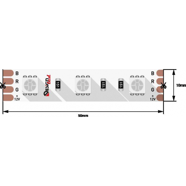 Светодиодная влагозащищенная лента DesignLed 14,4W/m 60LED/m 5050SMD разноцветный 5M 000603