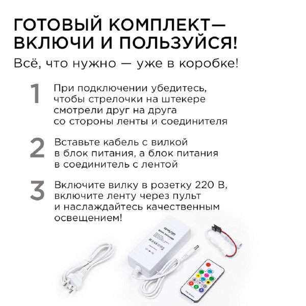 Комплект адресной светодиодной ленты Apeyron 24В, 14,4Вт/м, smd5050 10-99