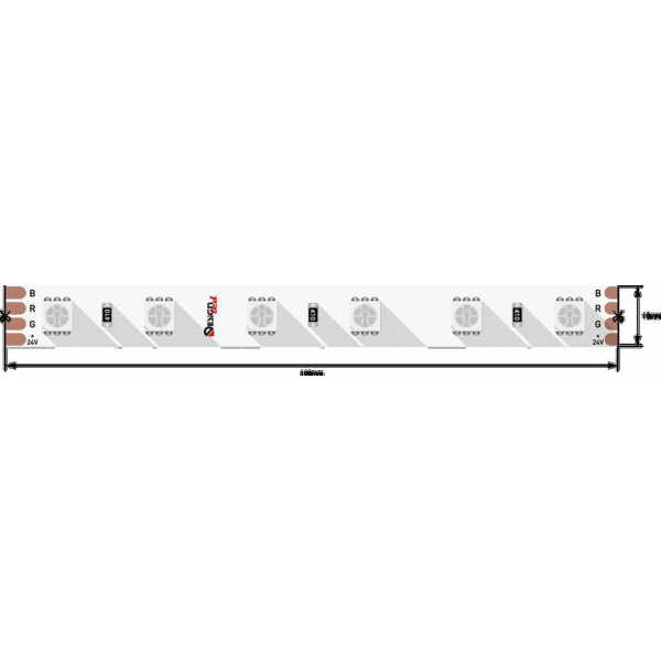 Светодиодная влагозащищенная лента DesignLed 14,4W/m 60LED/m 5050SMD разноцветный 5M 001653