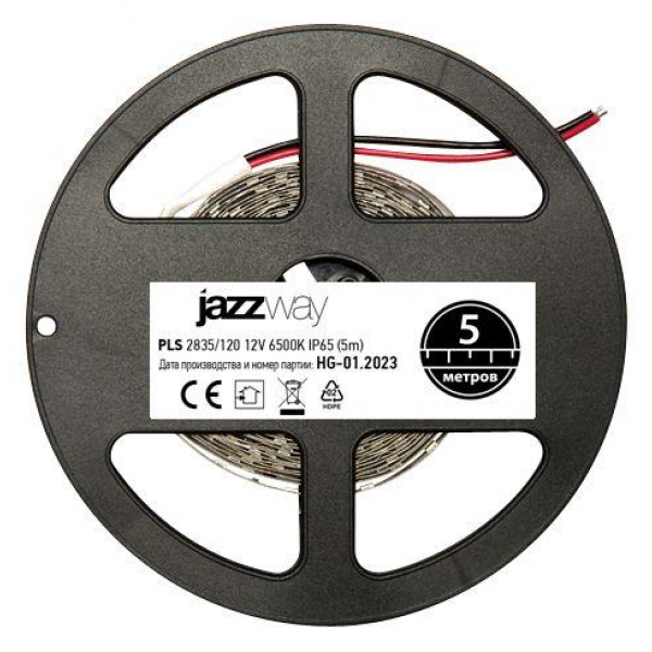 Светодиодная влагозащищенная лента Jazzway 12W/m 120Led/m 2835SMD холодный белый 5M 2859099