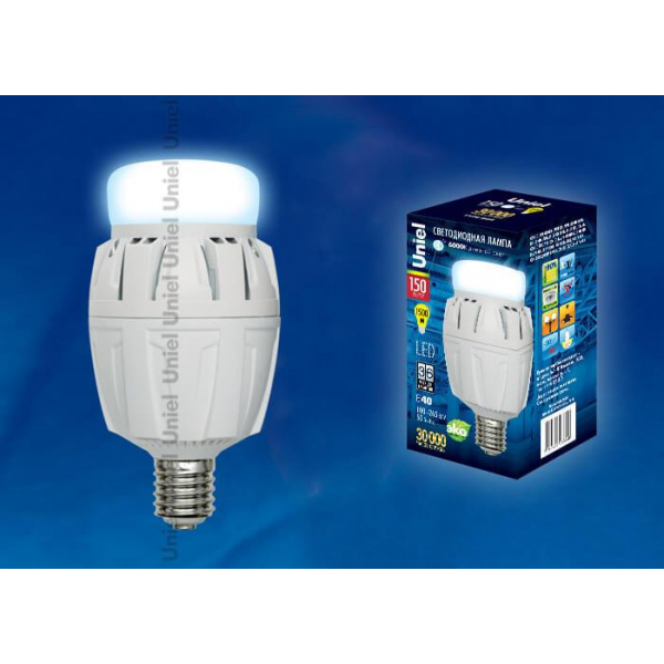 Лампа LED сверхмощная Uniel E40 150W Uniel 6000K LED-M88-150W/DW/E40/FR ALV01WH UL-00000538