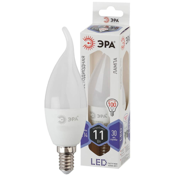 Лампа светодиодная ЭРА E14 11W 6000K матовая LED BXS-11W-860-E14 Б0032994 Лампа светодиодная ЭРА E14 11W 6000K матовая LED BXS-11W-860-E14 Б0032994