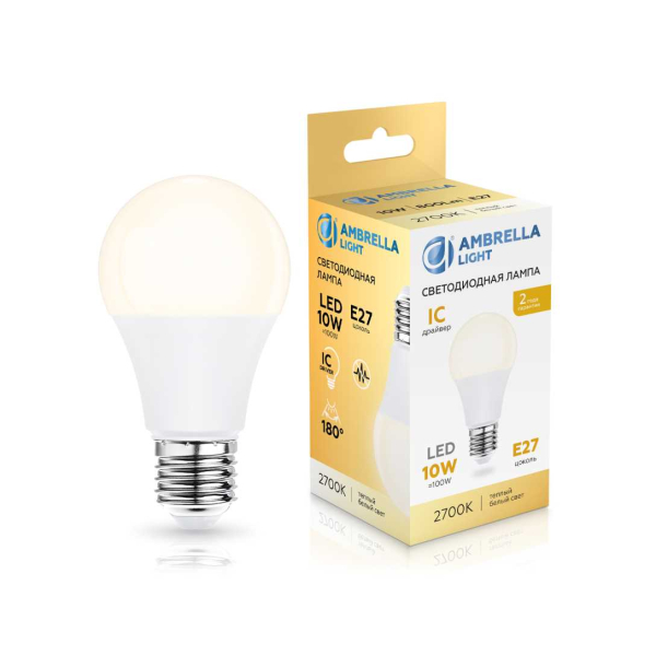 Лампа светодиодная Лон A60 10W 2700K Ambrella light Bulding 601003 Лампа светодиодная Лон A60 10W 2700K Ambrella light Bulding 601003