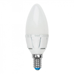 Лампа светодиодная Uniel E14 7W 4000K матовая LED-C37 7W/NW/E14/FR PLP01WH UL-00002411