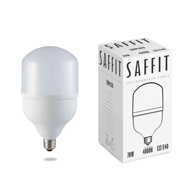 Лампа светодиодная Saffit E27-E40 70W 4000K Цилиндр Матовая SBHP1070 55098 Лампа светодиодная Saffit E27-E40 70W 4000K Цилиндр Матовая SBHP1070 55098