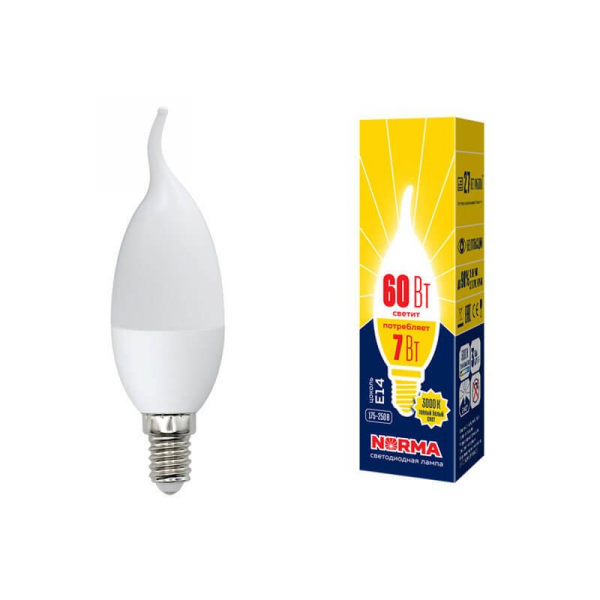 Лампа светодиодная E14 7W 4000K матовая LED-CW37-7W/NW/E14/FR/NR UL-00003800