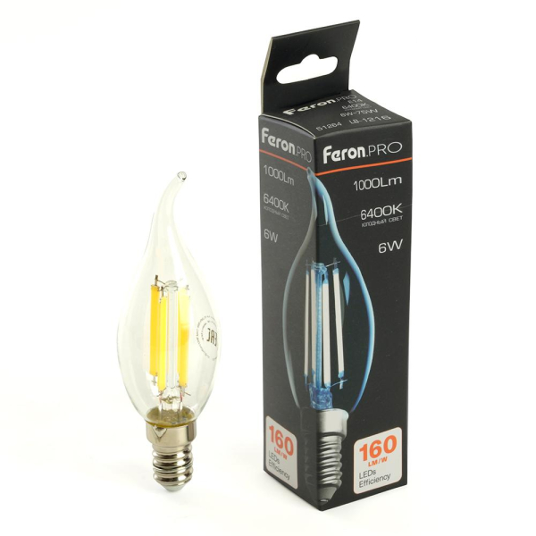 Лампа светодиодная Feron.PRO LB-1216 Свеча на ветру E14 6W 175-265V 6400K 51264 Лампа светодиодная Feron.PRO LB-1216 Свеча на ветру E14 6W 175-265V 6400K 51264