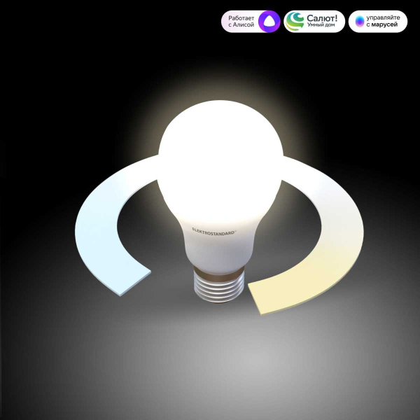 Умная лампа Classic LED А60 Е27 12W 3300К-6500К CCT+DIM (BLE2778) Elektrostandard a071004 Умная лампа Classic LED А60 Е27 12W 3300К-6500К CCT+DIM (BLE2778) Elektrostandard a071004