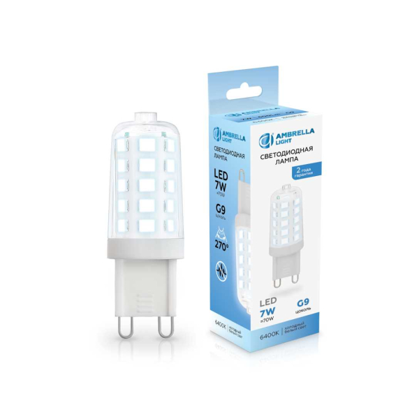 Светодиодная лампа G9 7W 6400K Ambrella light Bulding 100706 Светодиодная лампа G9 7W 6400K Ambrella light Bulding 100706