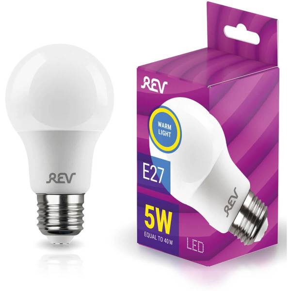 Лампа светодиодная REV A55-60 E27 5W 2700K теплый свет груша 32344 0 Лампа светодиодная REV A55-60 E27 5W 2700K теплый свет груша 32344 0