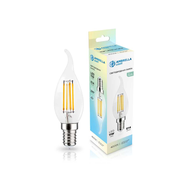 Лампа светодиодная Свеча на ветру CF35 11W 4000K Ambrella light Bulding 351124 Лампа светодиодная Свеча на ветру CF35 11W 4000K Ambrella light Bulding 351124