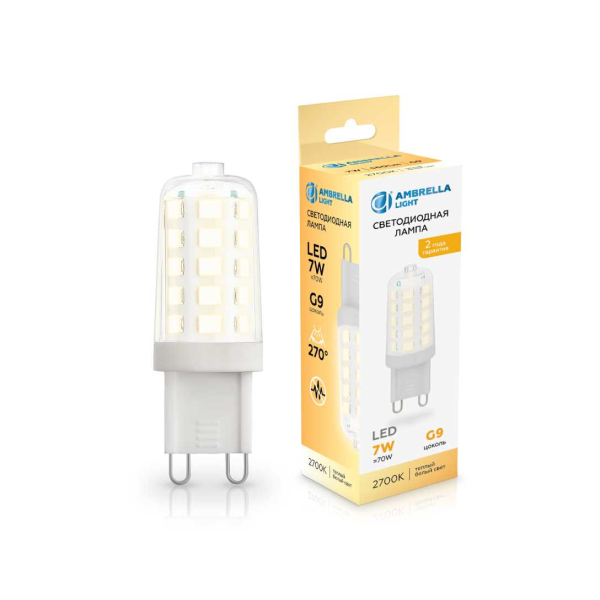 Светодиодная лампа G9 7W 2700K Ambrella light Bulding 100703