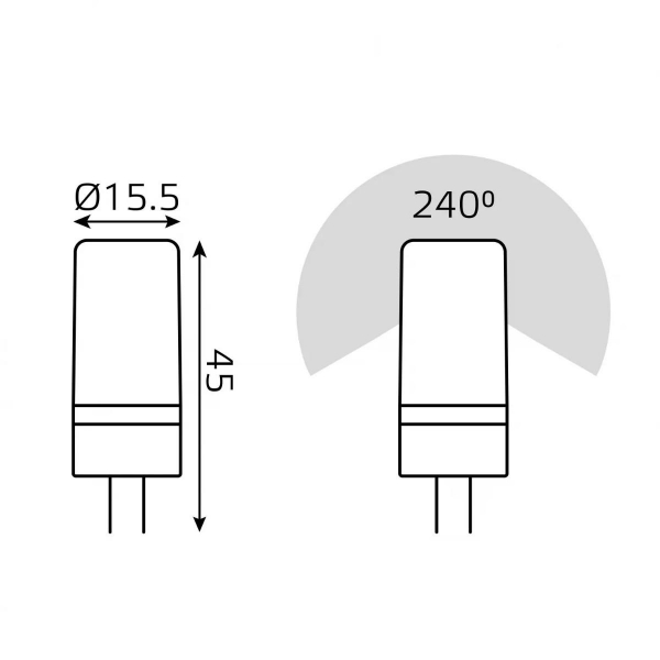 Лампа cветодиодная Gauss G4 5W 3000K прозрачная 18715