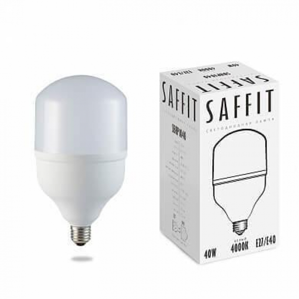 Лампа светодиодная Saffit E27-E40 40W 4000K Цилиндр Матовая SBHP1040 55092