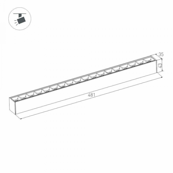 Трековый светодиодный светильник для магнитного шинопровода Arlight Mag-Laser-45-L480-18W Day4000 026942