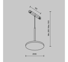 Трековый светодиодный светильник Maytoni Technical Magnetic Exility Plato TR123-2-15W3K-B