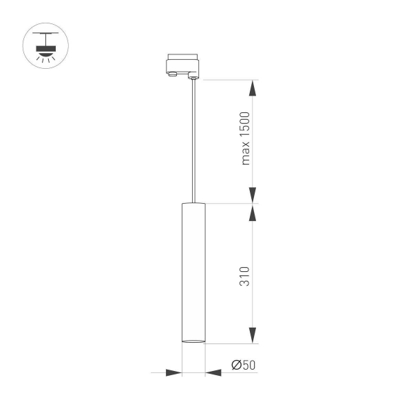 Трековый светодиодный светильник Arlight LGD-Pipe-Track-Hang-2TR-R50-9W Warm3000 037429