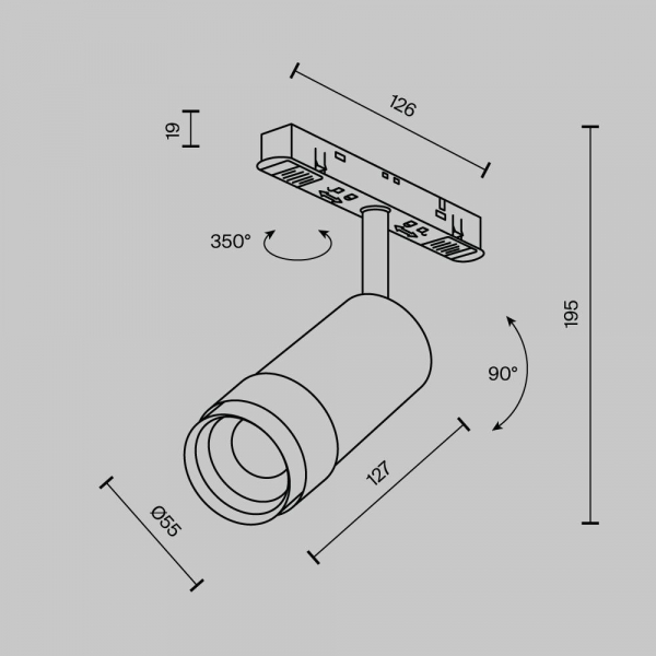 Трековый светодиодный светильник Maytoni Technical Magnetic Exility Focus Zoom TR211-1-12W3K-Z-W