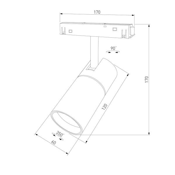 Трековый светильник 12W 3000K белый Elektrostandard 85012/01_система Слим a072617