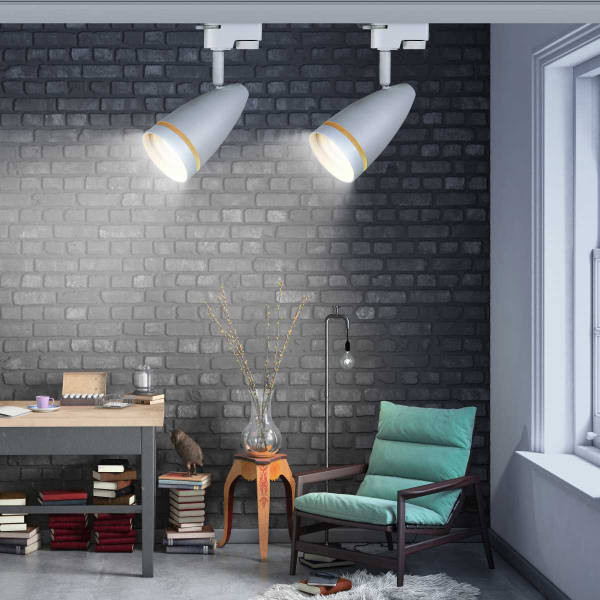Трековый светильник однофазный ЭРА Taper TR49-GU10 WH Б0054161