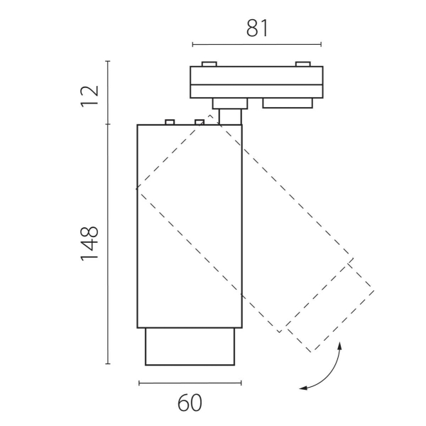 Светильник светодиодный трековый профессиональный с выбором мощности, цветовой температуры и угла освещения д/трековых систем BARRA Fuoco P+CCT Lights