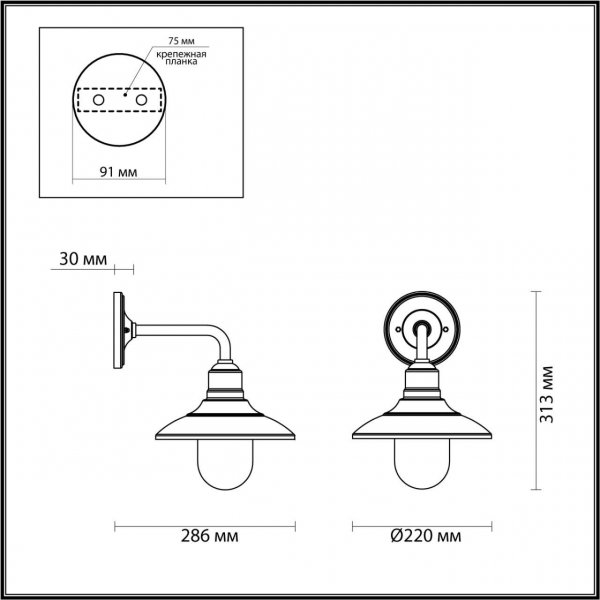 Уличный настенный светильник Odeon Light Nature Campa 4965/1W