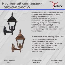 Уличный настенный светильник Reluce 08243-0.2-001W BKG