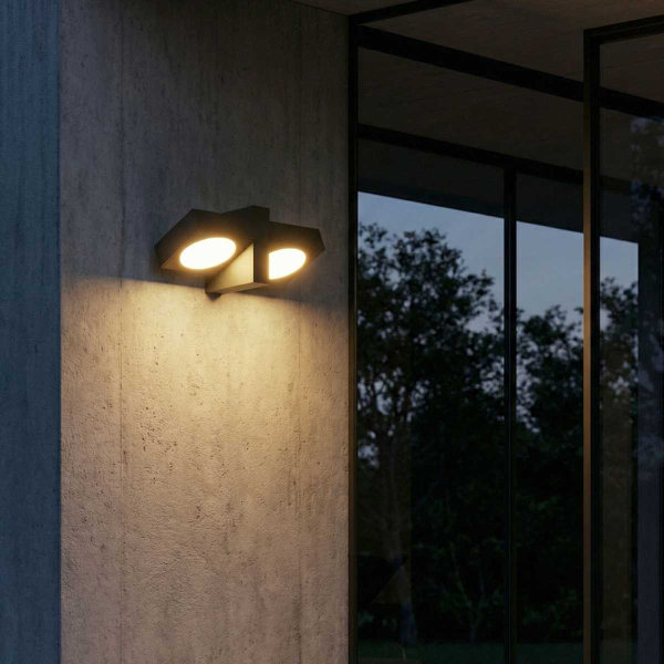 Уличный настенный светильник Elektrostandard Twin 3000K черный (35170/D) a072075