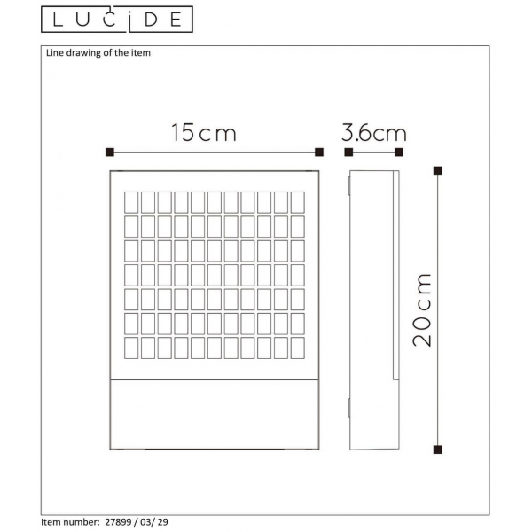 Уличный настенный светодиодный светильник Lucide Digit 27899/03/29