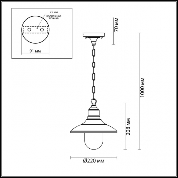 Уличный подвесной светильник Odeon Light Nature Campa 4965/1