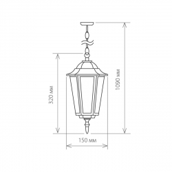 Уличный подвесной светильник Elektrostandard 1004H черное золото a035742