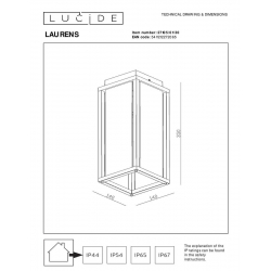 Уличный светильник Lucide Laurens 27105/01/30