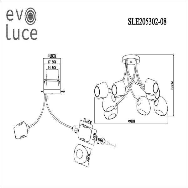 Потолочная люстра Evoluce Besano SLE205302-08 Потолочная люстра Evoluce Besano SLE205302-08