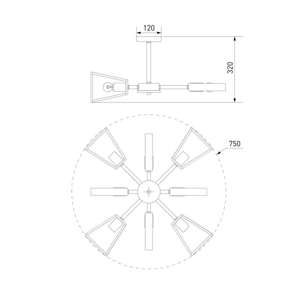 Потолочная люстра Eurosvet Klark 70056/8 черный