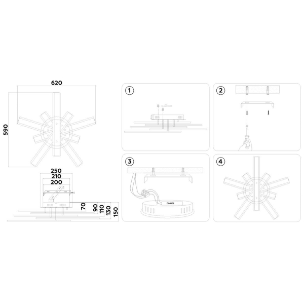 Потолочная светодиодная люстра Ambrella light Acrylica Original FA8903 Потолочная светодиодная люстра Ambrella light Acrylica Original FA8903