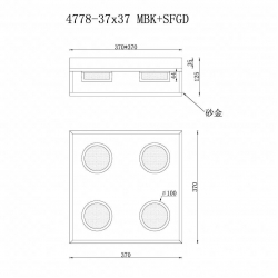 Потолочная светодиодная люстра iLedex Link 4778-37x37 MBK+SGD