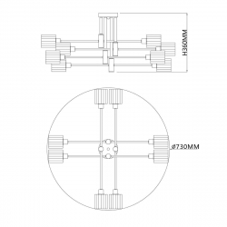 Потолочная люстра Escada Reflex 1140/8P