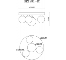 Потолочная люстра MyFar Cross MR1981-4C