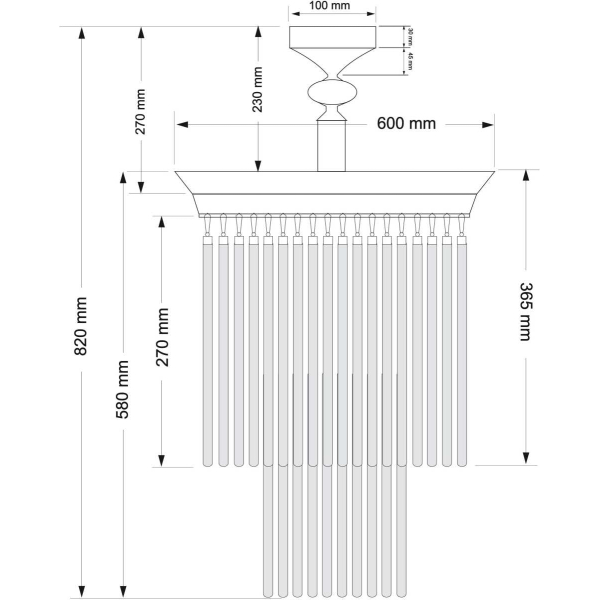 Потолочная люстра KUTEK FIORE FIO-PL-9(P)600/270 Потолочная люстра KUTEK FIORE FIO-PL-9(P)600/270