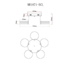 Потолочная светодиодная люстра MyFar Vinsent MR1871-5CL