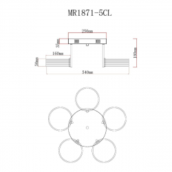 Потолочная светодиодная люстра MyFar Vinsent MR1871-5CL