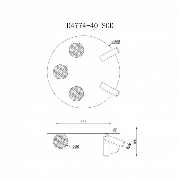 Потолочная светодиодная люстра iLedex Telescope D4774-40 SGD