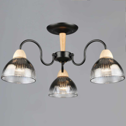 Люстра Reluce 69660-0.3-03 BK+WOOD