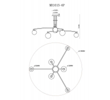 Потолочная люстра MyFar Stacy MR1015-6P