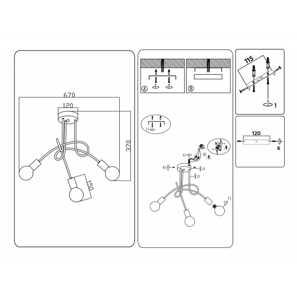 Потолочная люстра Ambrella light Traditional Loft TR80414