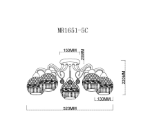 Потолочная люстра MyFar Frank MR1651-5C