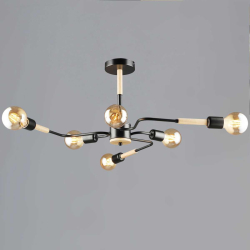 Люстра Reluce 10070-0.3-06 BK+WOOD