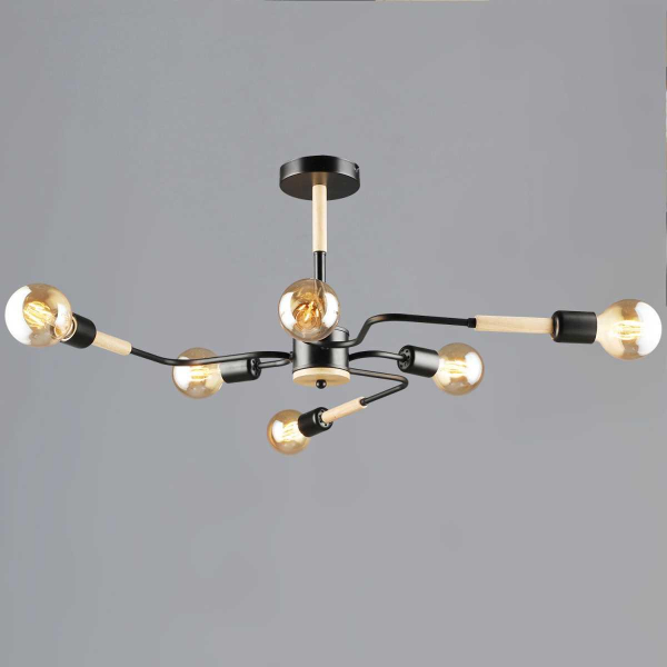 Люстра Reluce 10070-0.3-06 BK+WOOD