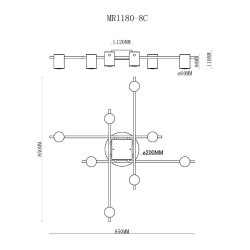 Потолочная люстра MyFar Gella MR1180-8C